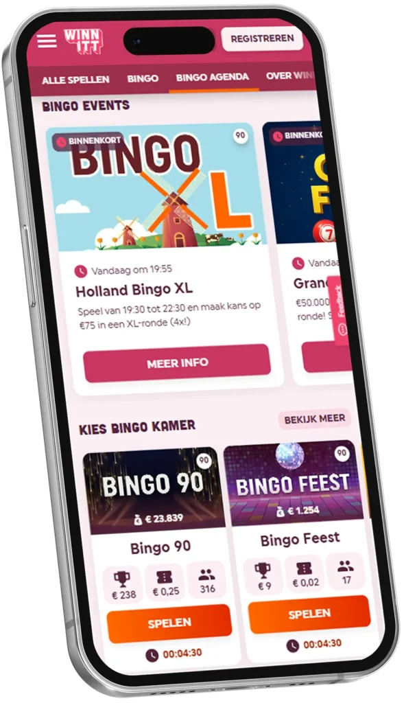 Bingo Events bij applicatie